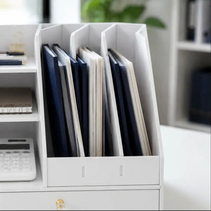 Contemporary Fixed-Form Metal Desk Shelf - Streamlined Office Storage Unit for Home Workstations, Study Desks