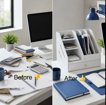 Contemporary Fixed-Form Metal Desk Shelf - Streamlined Office Storage Unit for Home Workstations, Study Desks