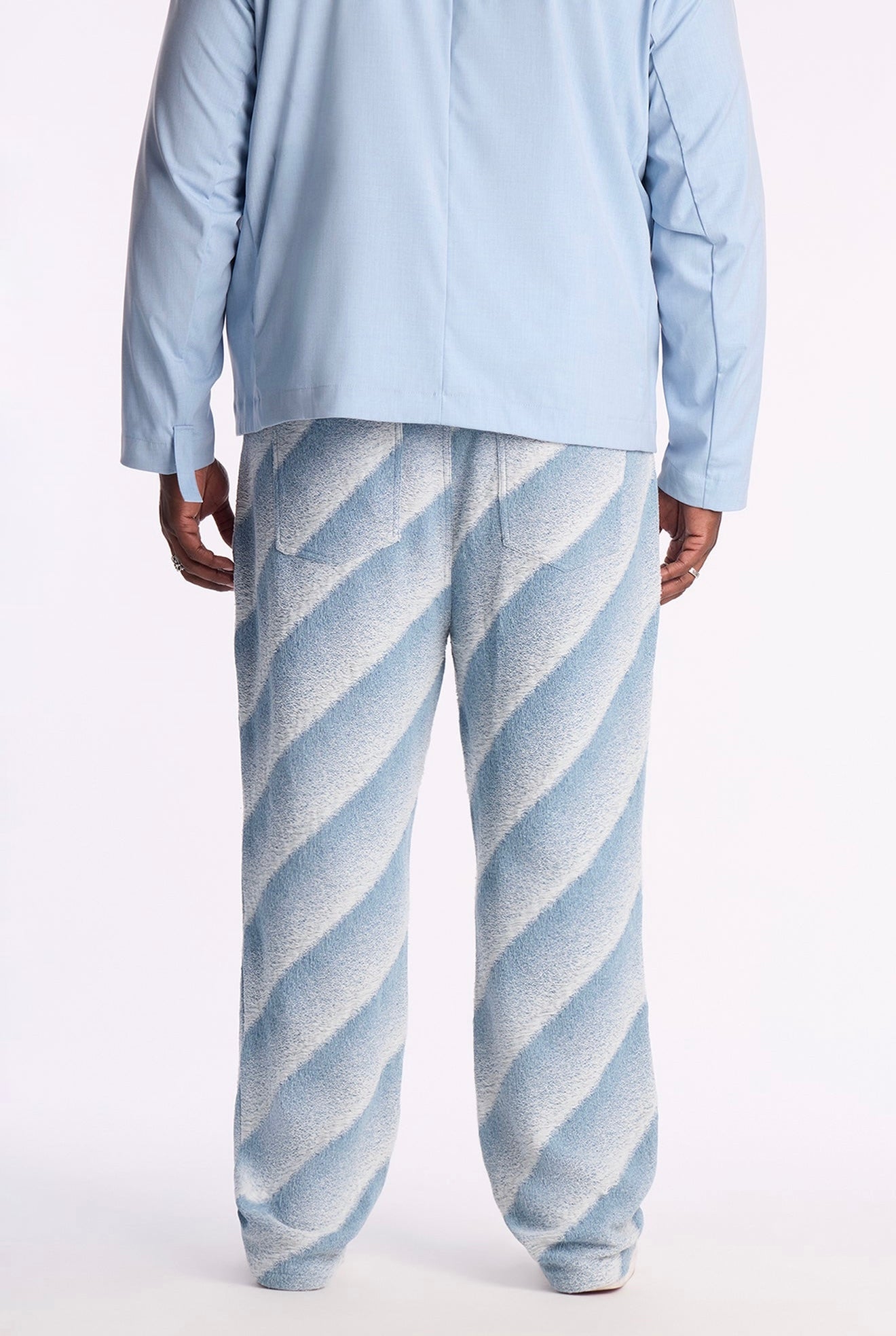 Straight Faded Lines Pant - Ice Blue