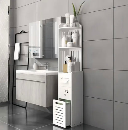 Vinyl White Mesh Bathroom Shelf - No Drill Wall-Mounted Organizer Suitable for Towels, Perfume Bottles, Soap Dishes, Space-Saving Layered Shelves with Mesh for Small Bathrooms, Moisture-Resistant Modern Bath Storage